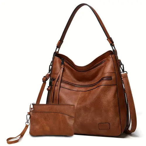 europe and the united states trend double zipper tote bag casual all in one ladies single shoulder crossbody bag