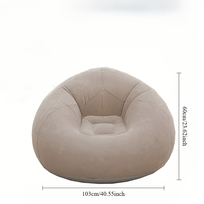 1 kos Izjemno Velika Napihljiva Lenuh Flocking Sedežna Garnitura, Siv PVC Material, Prenosna in Zložljiva, Ergonomska Oblika. Na Voljo v Vseh