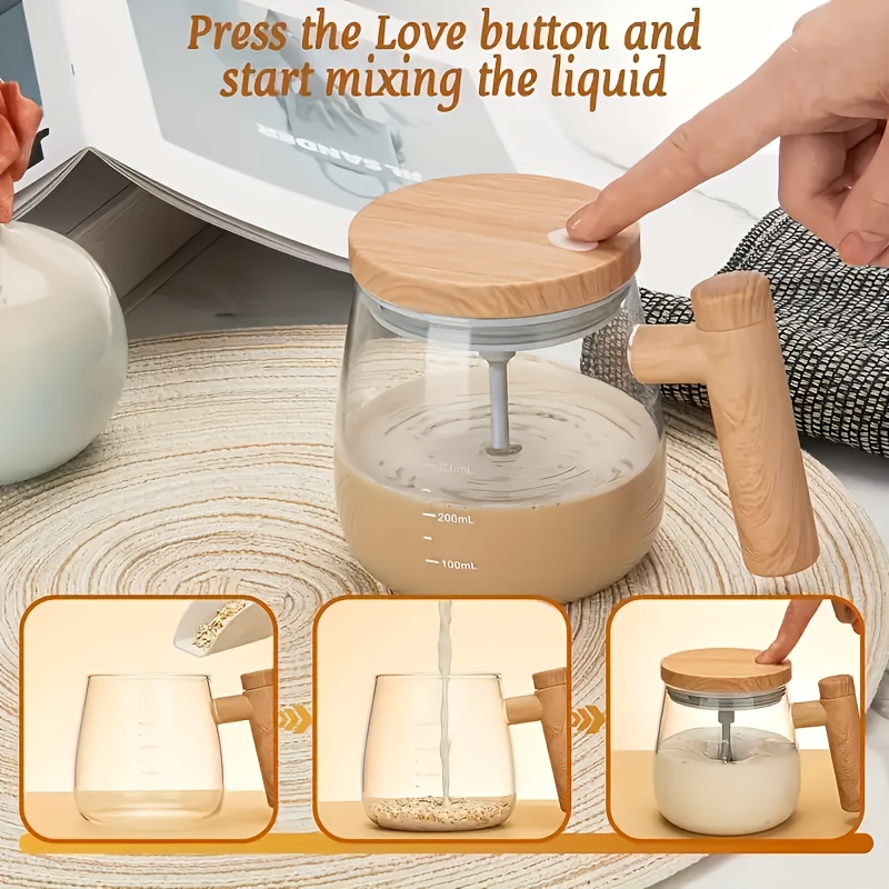 Image of Self Stirring Mug With Lid, Electric High Speed Mixing Cup, 13.53oz Automatic Stirring Coffee , Operated Whisk And Foam Maker For Coffee, Latte, Cappuccino, Hot Chocolate, Lattes And Etc