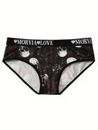 4-teiliger damen-schlafwäscheset - gothic skull & floral-druck, atmungsaktive high-waist-slip mit love-band, bequeme und sexy unterwäsche für den , high-waist-slip