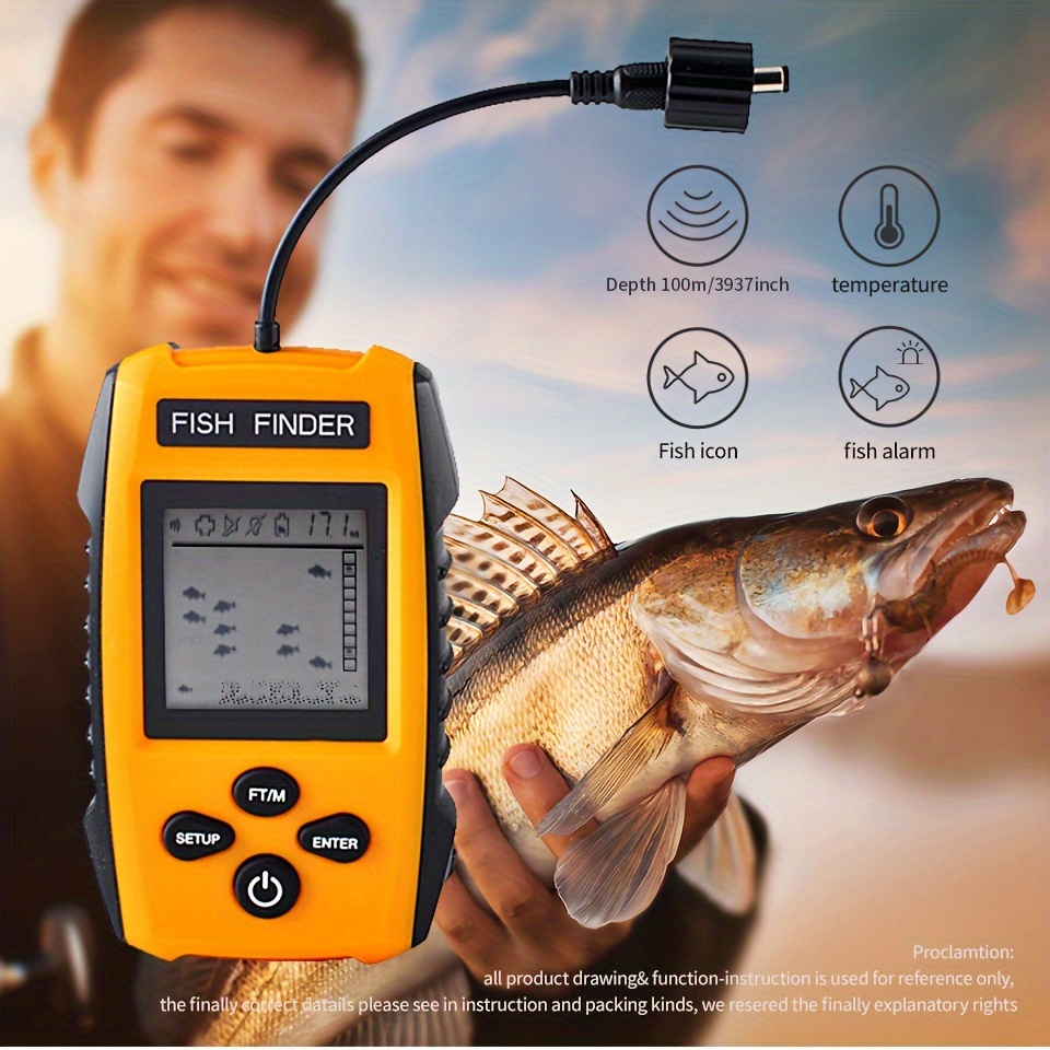 Wireless Portable Fish Finder With Depth Alarm And Color Lcd - Temu