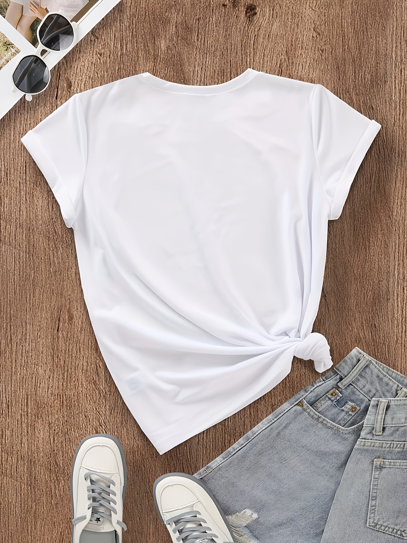 MILANO Letter Print Crew Neck T-Shirt, Casual Short Sleeve T-Shirt For Spring & Summer, Women's Clothing