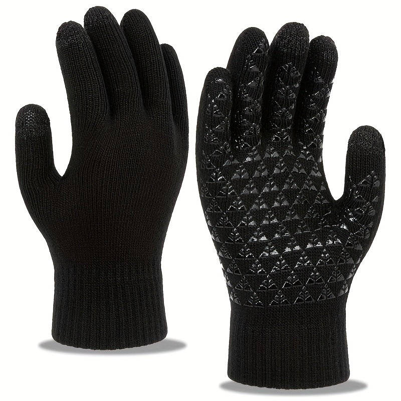 Image of Thickened Ted Touch Screen Gloves With Velvet For Men And Women, Warm And Anti Screen Gloves With 3 Fingers Touch Screen