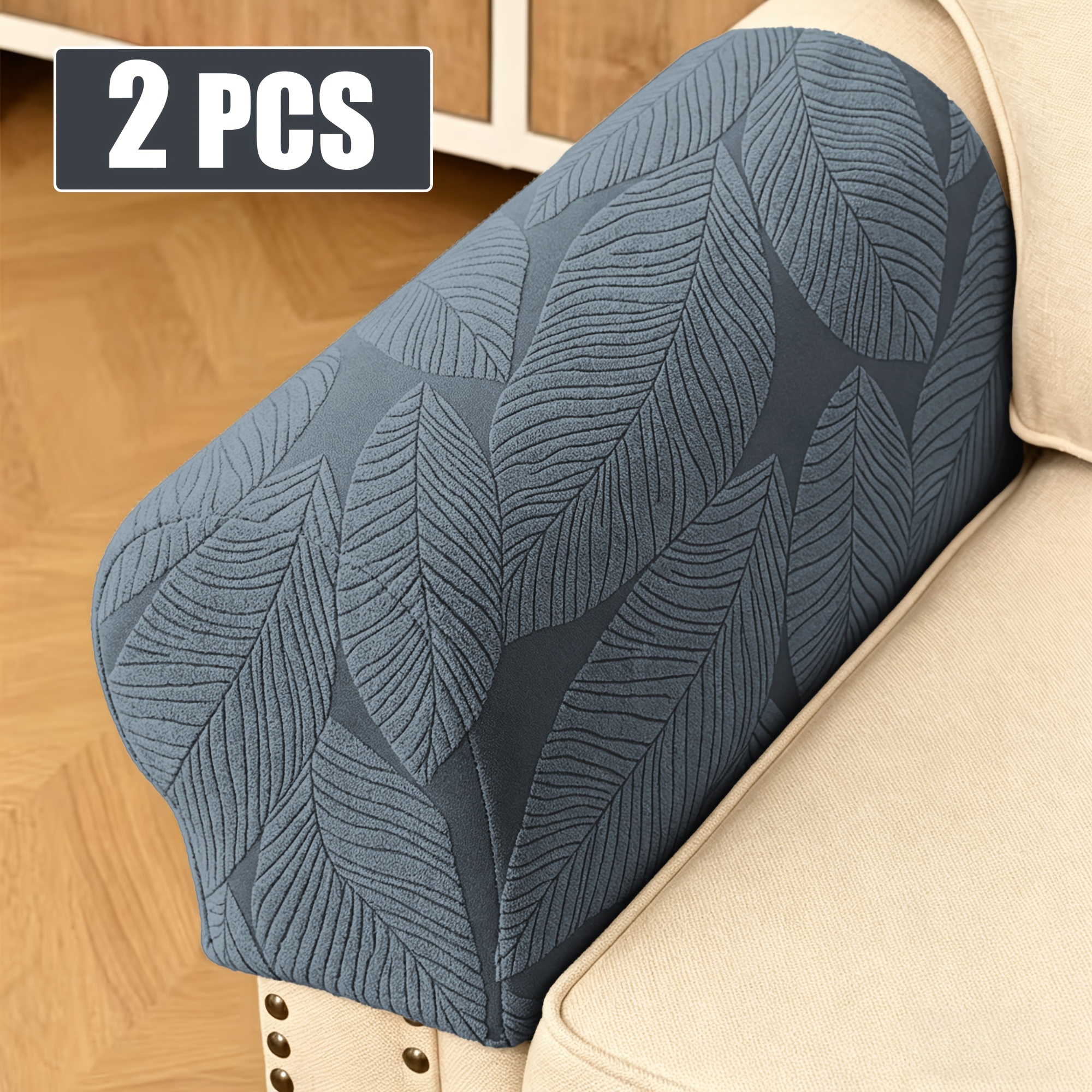 TEMU 2pcs Set Elastic Fabric Sofa Armrest Covers, Armrest Protectors, Soft Fabric