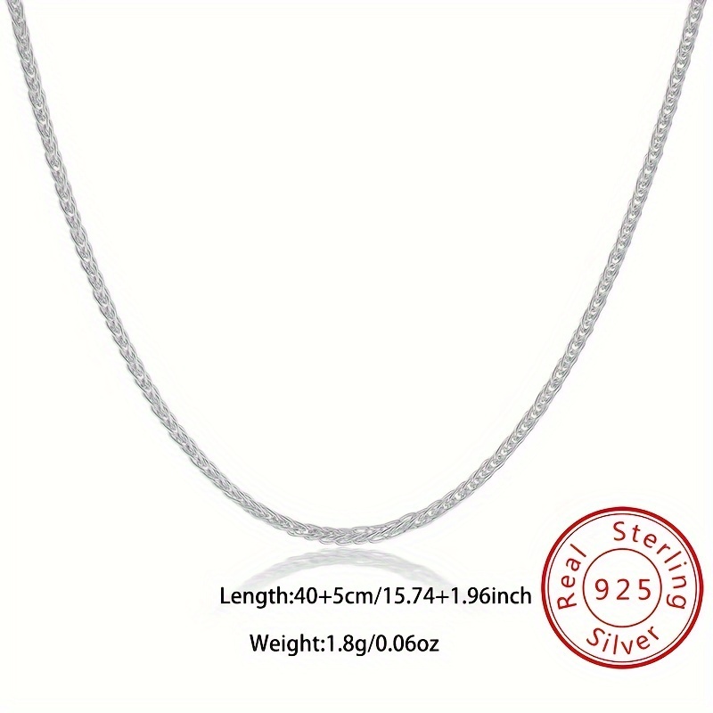 925 Sterling Silver Chopin Chain Women's Sparkling Necklace - Temu