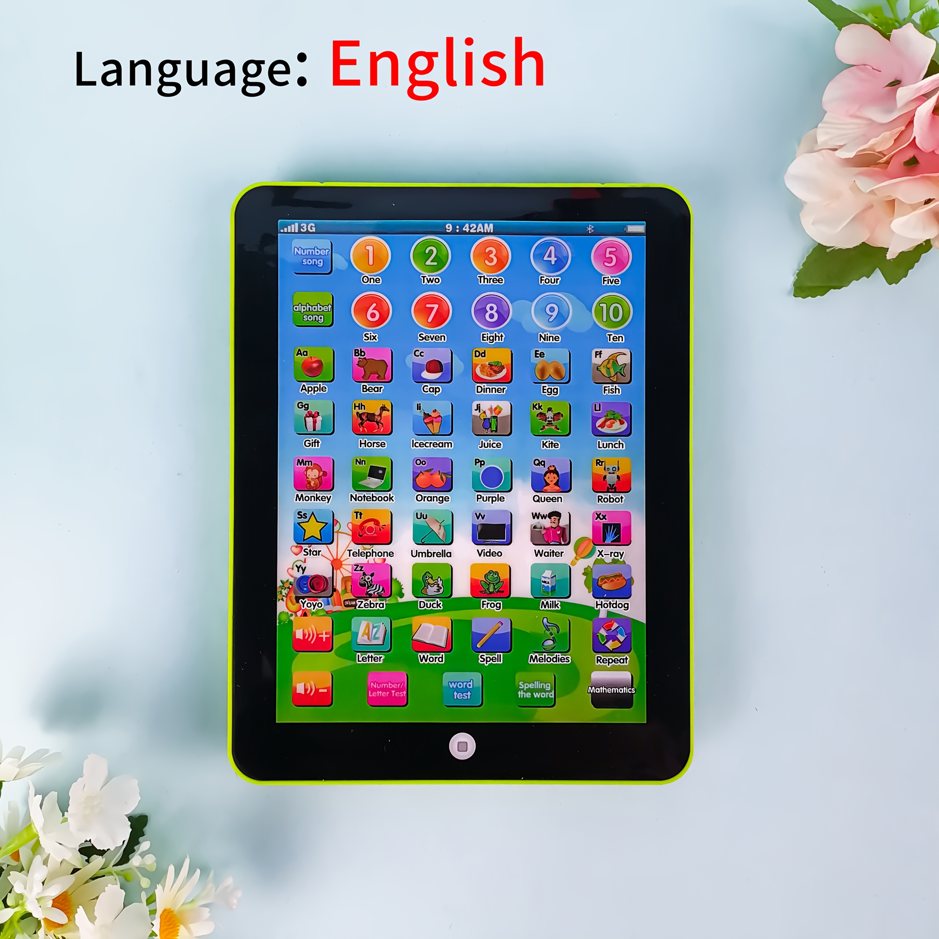tablet toy made plastic material english