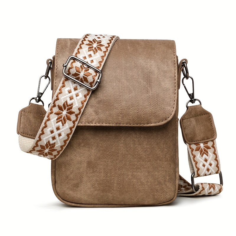 Retro Women's Crossbody Bag, Solid , Detachable Shoulder Strap, Zipper Closure, Suitable For Occasions, Designed For Women, Single Shoulder Bag
