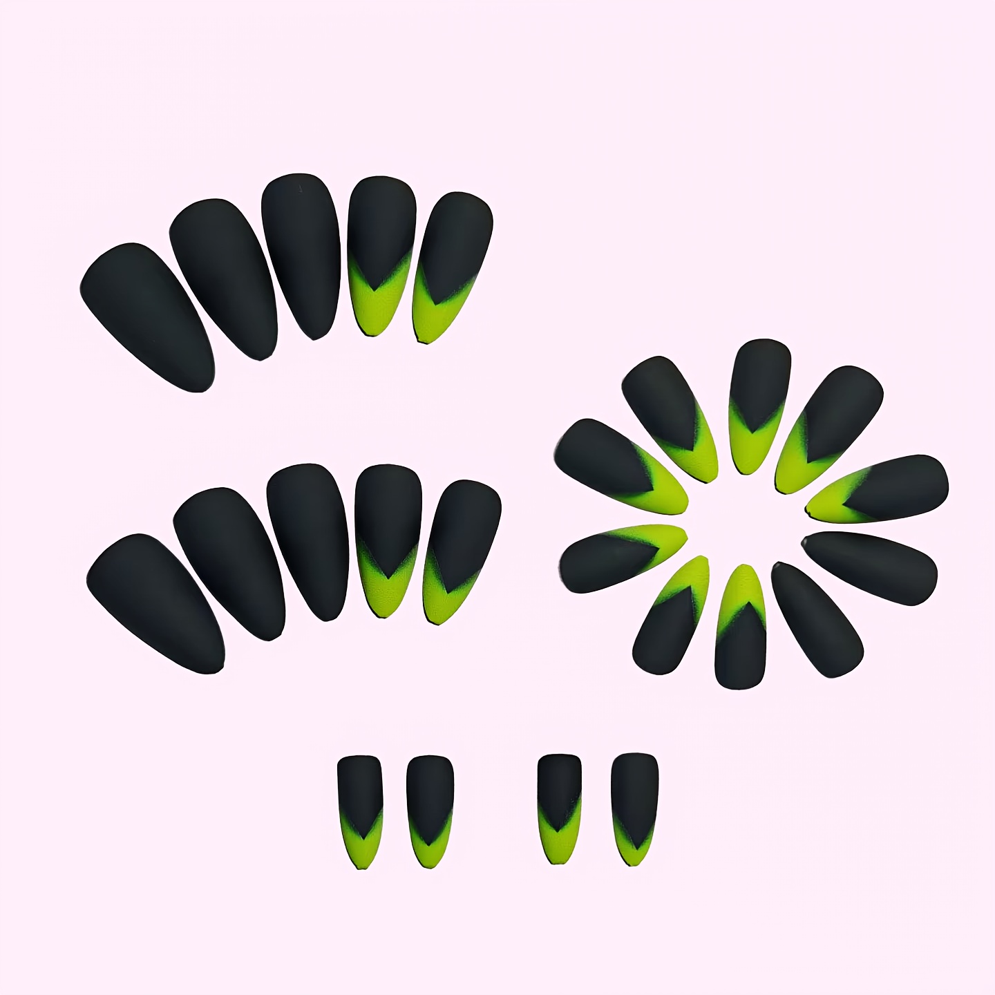 24pcs Nighttime Elegant Fluorescent Gradient Glamorous Detachable Nail Tips