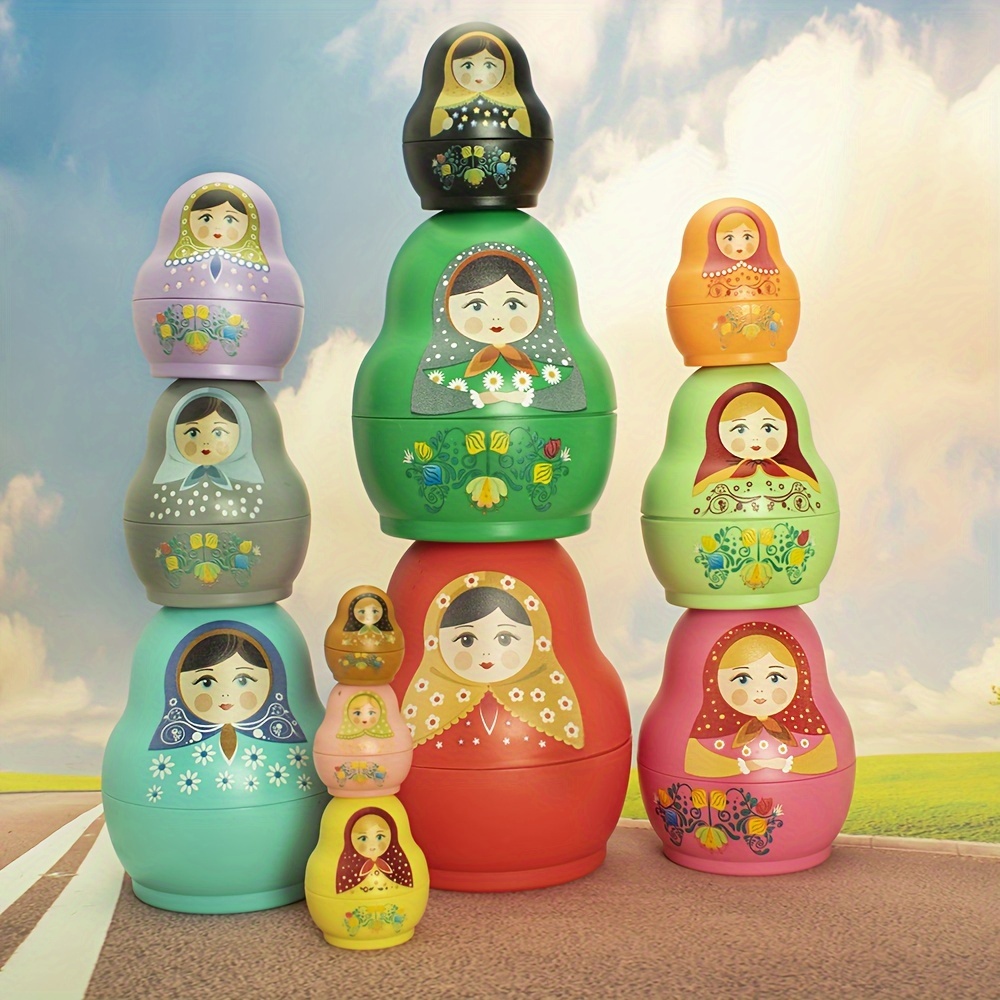 

12 Layers Of Russian Nesting Dolls Colorful Toys, Stacking Toys
