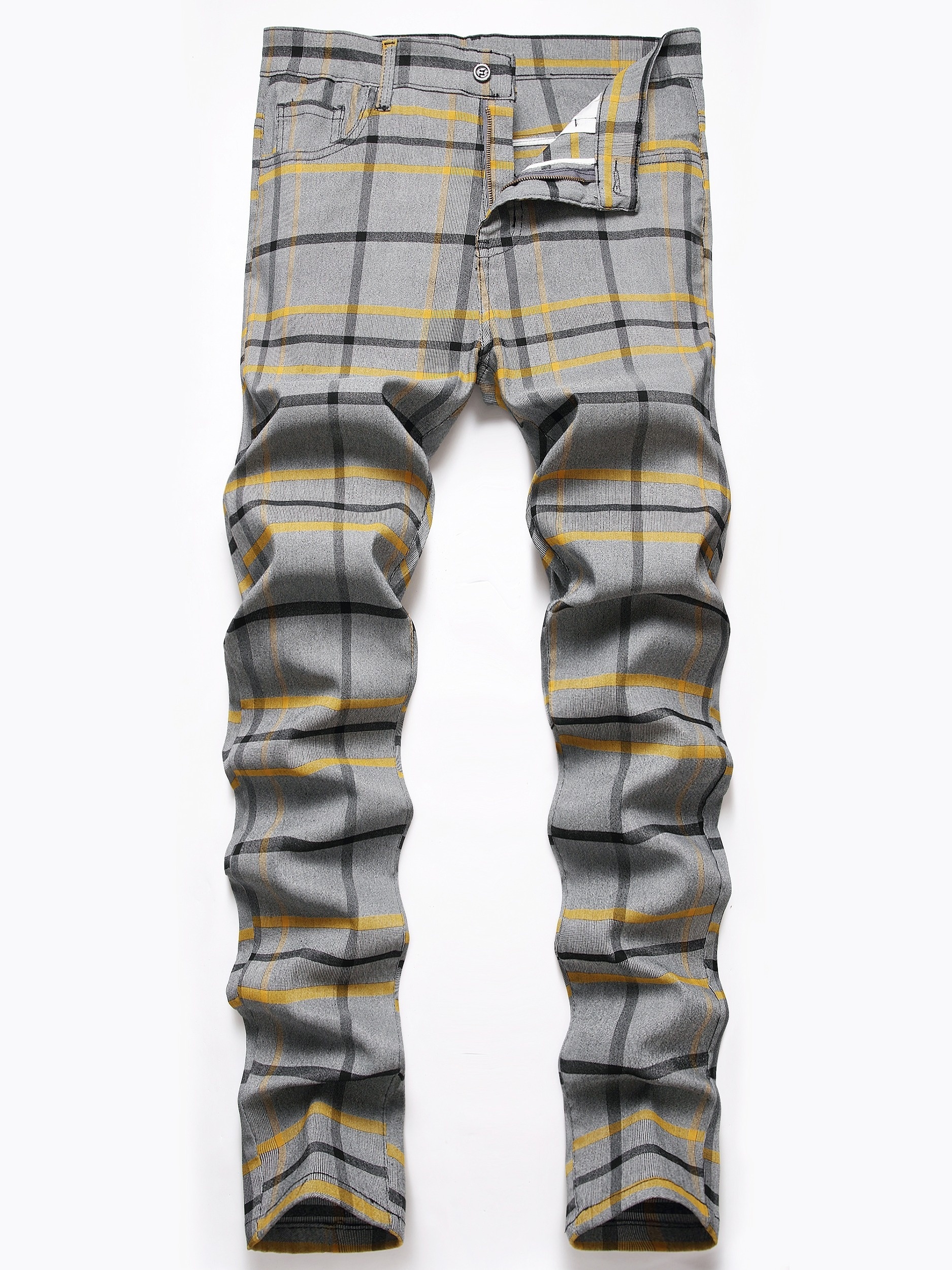 Pantalón Chino Pantalon Cuadros Elastico Pantalones Cuadros Hombre