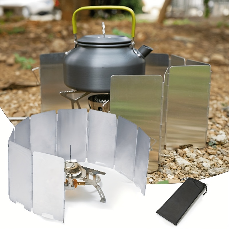 9-layer Mini Stainless Steel Camping Stove Windscreen Glass - Suitable For Outdoor Use, Foldable Windscreen, Stove Accessory Tool, Not For Contact With Food