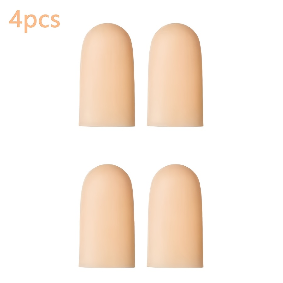 Image of Set Of 4 Gel Toe Caps And Protectors For The For Big Toe - Provides Cushioning And Protection, Toe Covers Suitable For Women And Men