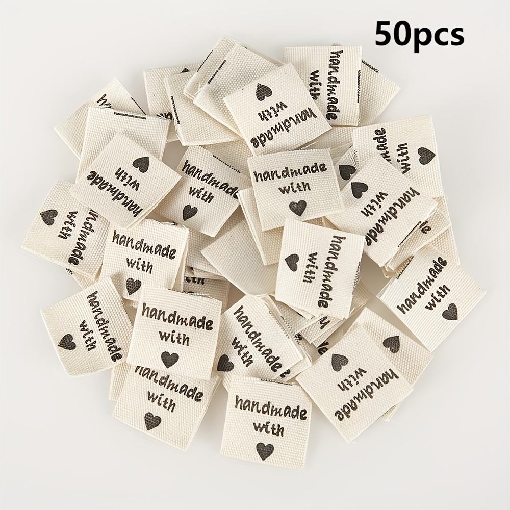 50pcs Foldable Heart Handmade Tags For Clothing, Coats, Cuffs, Hats, Socks & Bags - Diy Craft Labels