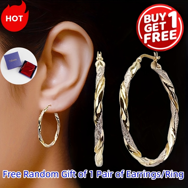 

Tzliwen Twist Hoop Earrings Retro Jewelry Accessories Trendy Female Gift