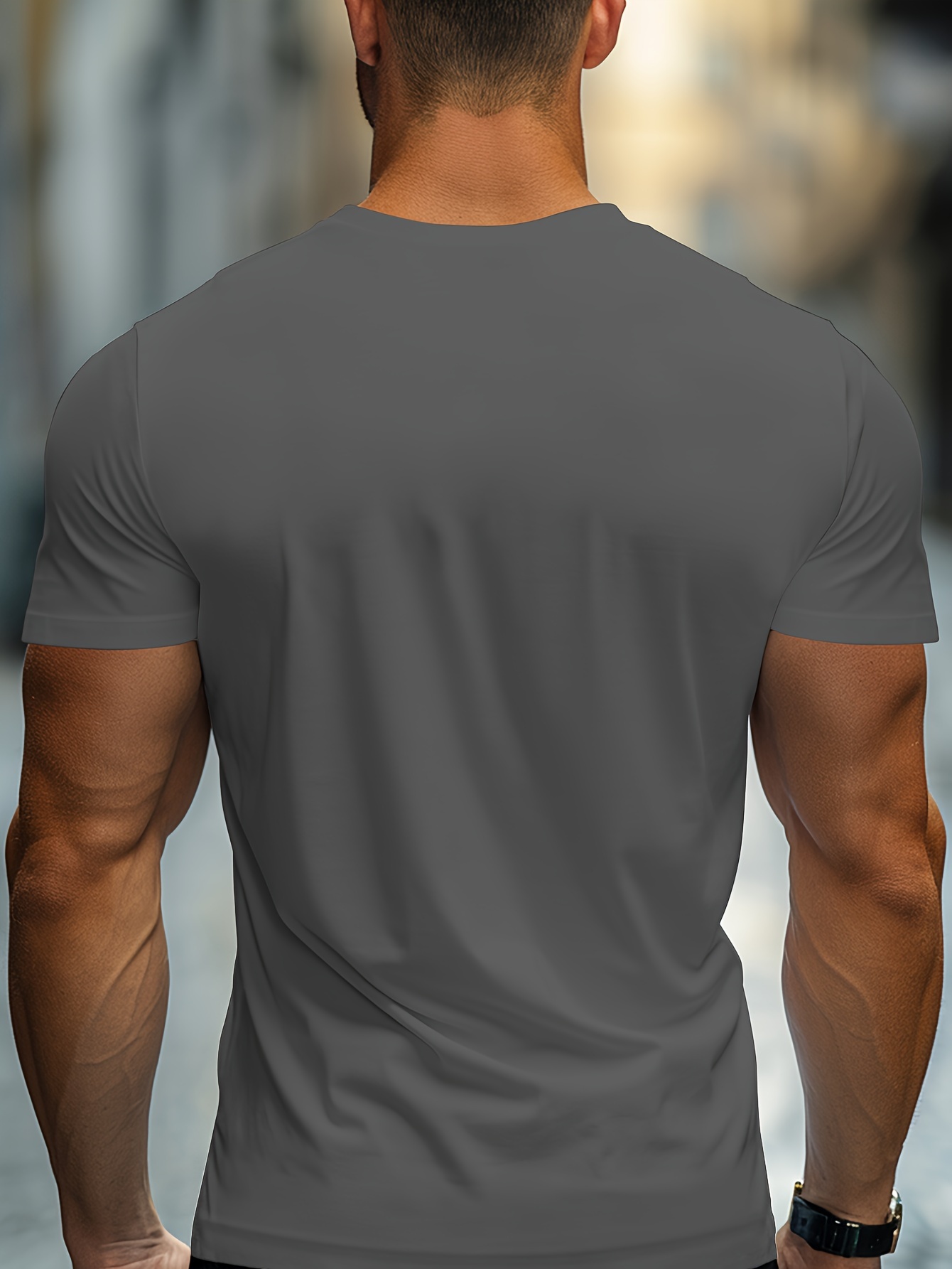 Mountain Print Men's Round Neck Short Sleeve Tee Fashion Regular Fit T-Shirt Top For Spring Summer Holiday