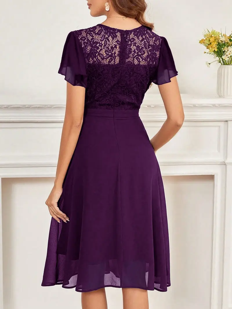 womens elegant a line midi party dress sequin lace ruffle - Temu womens elegant a line midi party dress sequin lace ruffle - Temu