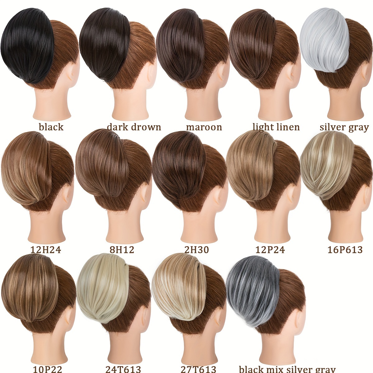 detachable long comb clip style bun ponytail drawstring ponytail hair extensions bun wig womens short ponytail bun halloween details 0