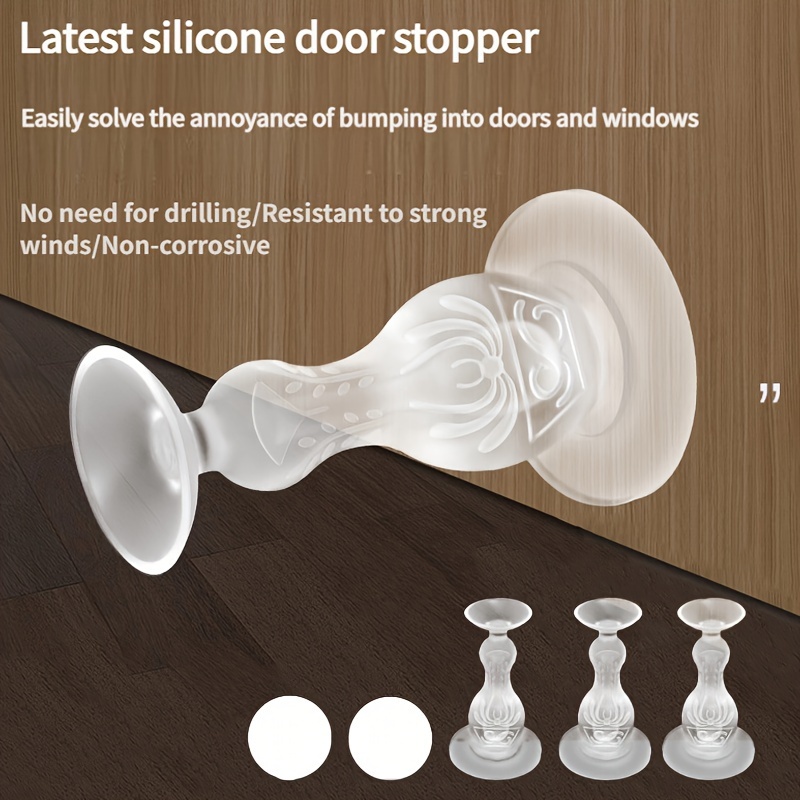 

5 Anti-collision Pads Door Stoppers Silicone Door Suction Modern Simple Punch-free Bathroom Door Top Bathroom Door Hit Silent