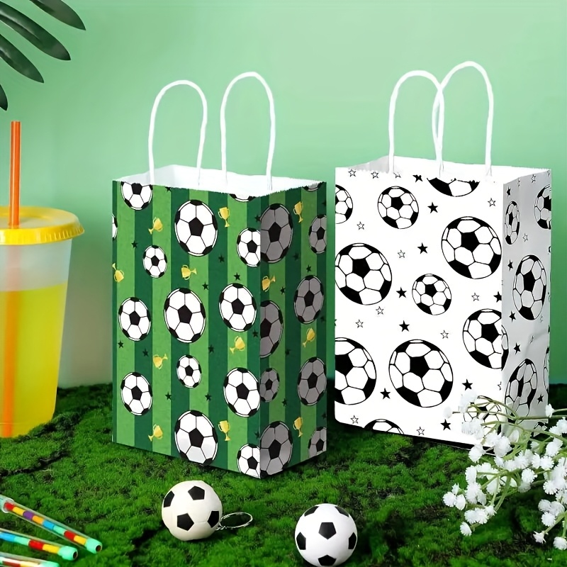 Jaciya Fußball-Geschenktüten – 50 Stück, 16,5x24,9 Cm, Schwarz-weißes Design, Für Parties & Events