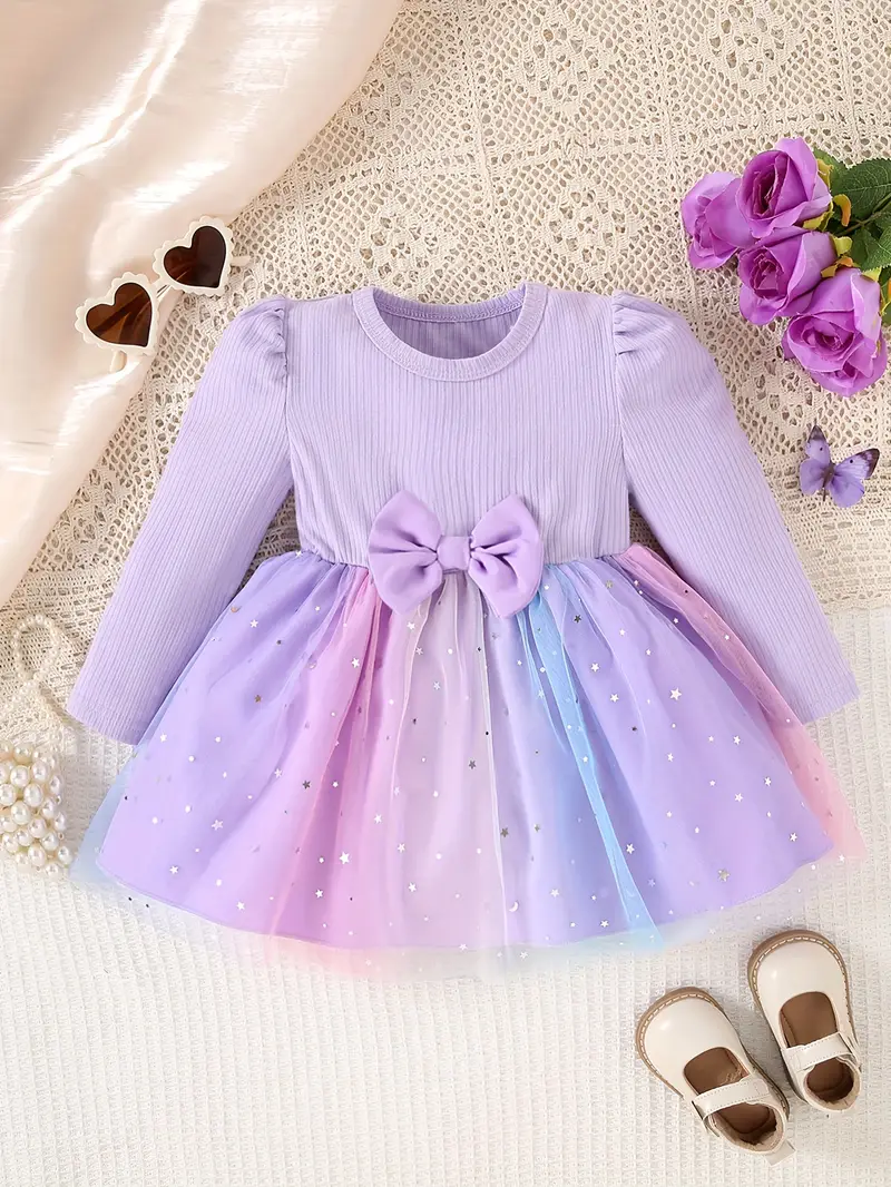Adorable Girls Autumn Winter Beautiful Dress, Baby Girls Fall Winter Grace Dress, Fashionable Little Girl Autumn Winter Dress with Positioned Bow Accessory Decoration, Ribbed Crew Neck, Long Sleeves, ... Adorable Girls Autumn Winter Beautiful Dress, Baby Girls Fall Winter Grace Dress, Fashionable Little Girl Autumn Winter Dress with Positioned Bow Accessory Decoration, Ribbed Crew Neck, Long Sleeves, ...