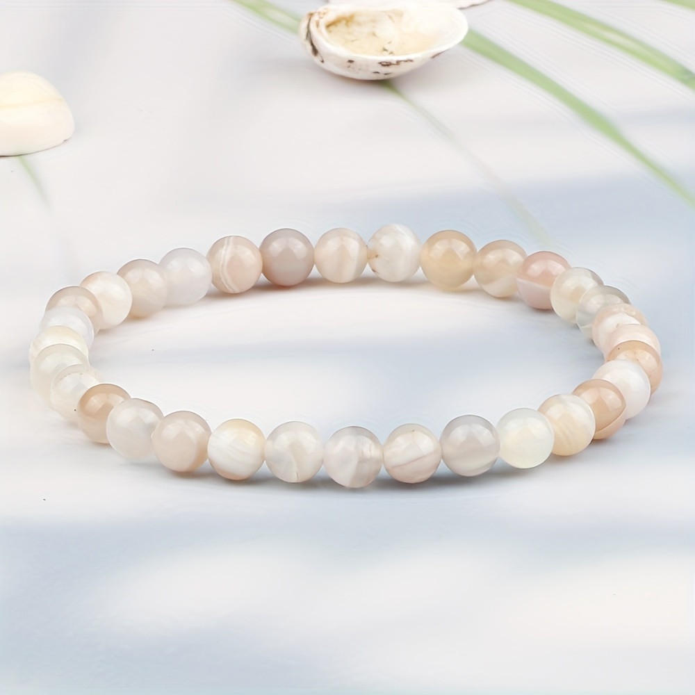 1pc Of Chinese Style Striped Agate Bracelet With Bracelet For Daily Elegant Jewelry And Mother's Day Gift