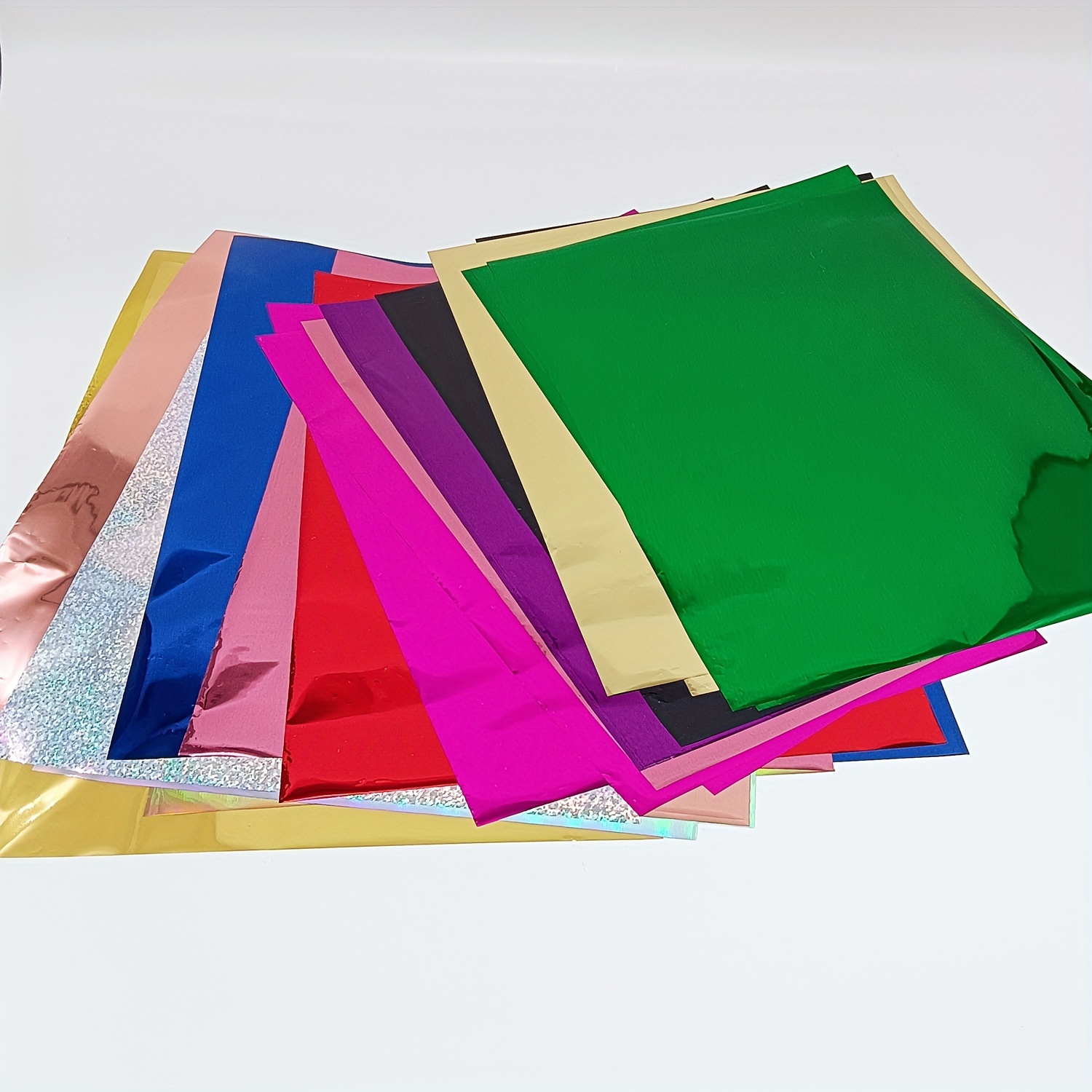 

Alinacutle Metallic Foil Transfer Sheets, 50 Sheets A4 Size, 16 Assorted Colors, Aluminum Loose Sheets For Scrapbooking, Paper Crafts, Invitations, Greeting Cards Decoration