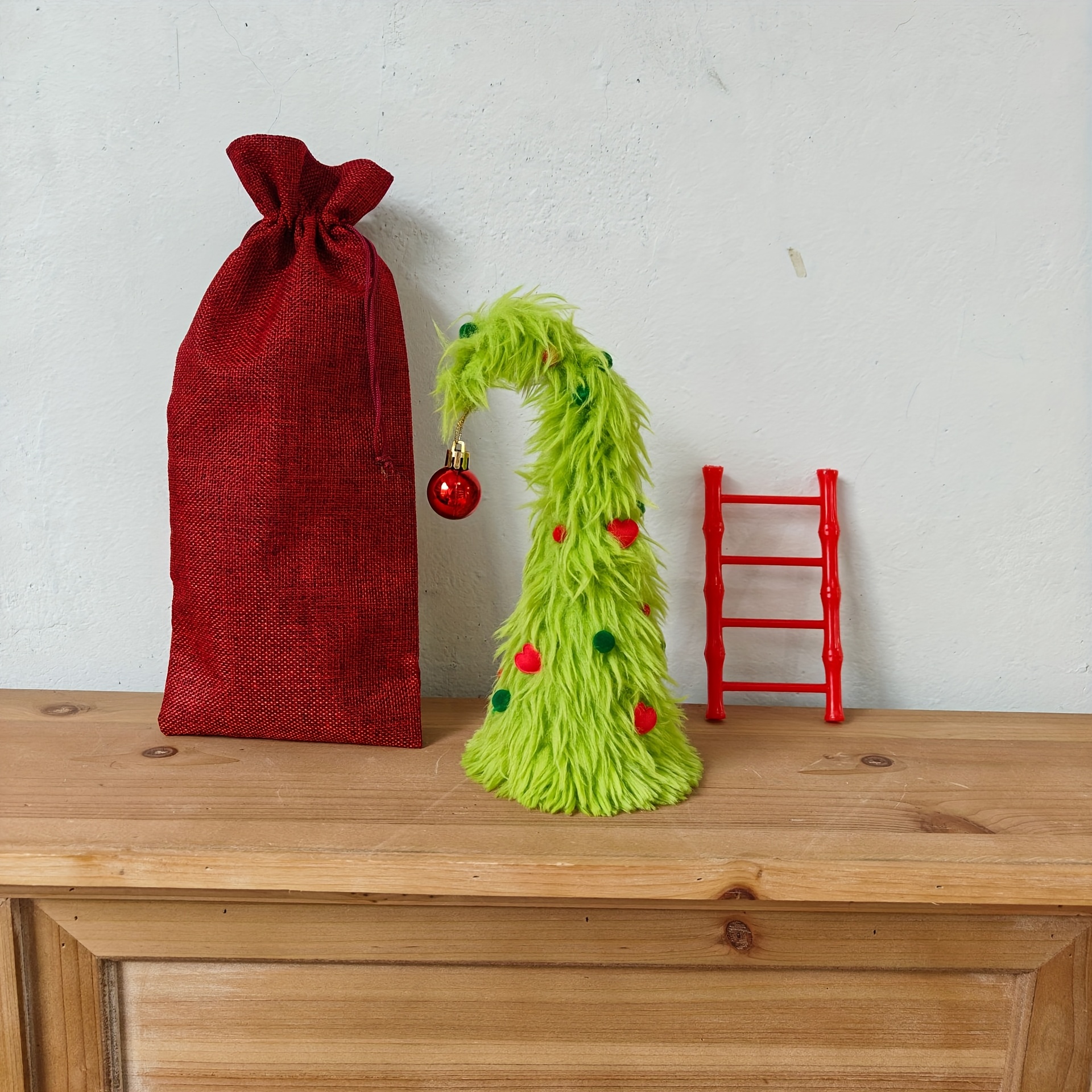 1pc Christmas Desktop Christmas Tree Green Plush Christmas Tree Christmas Tree Desktop Decorations Party Table Centerpiece