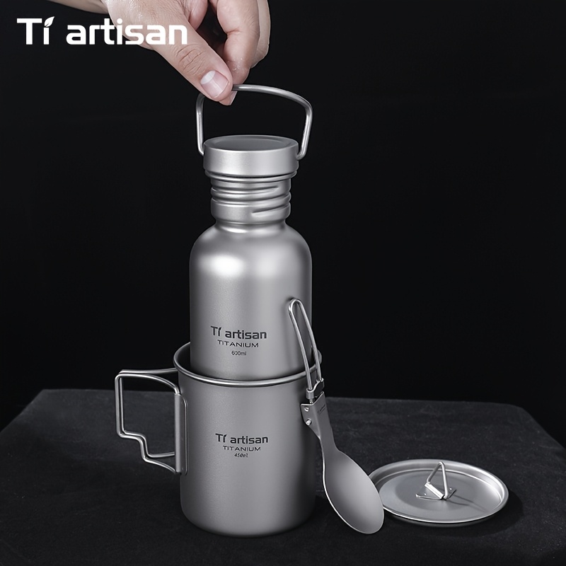 Tiartisan Pure Titanium 3pcs Outdoor Tableware Set, Lightweight Camping Gear