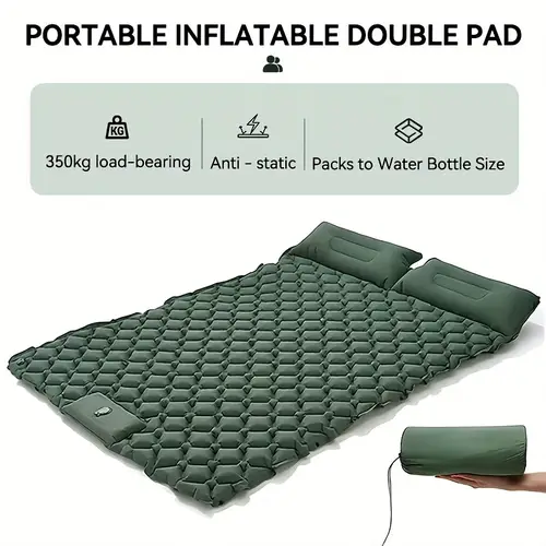 double camping air mattress with pillow portable compact sleeping bed with high quality design suitable for hiking backpacking travel pad storage bag