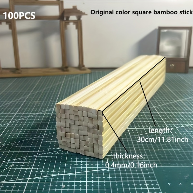 

100pcs , 4mm X 30cm Long - Wooden For Diy Projects & Art Supplies