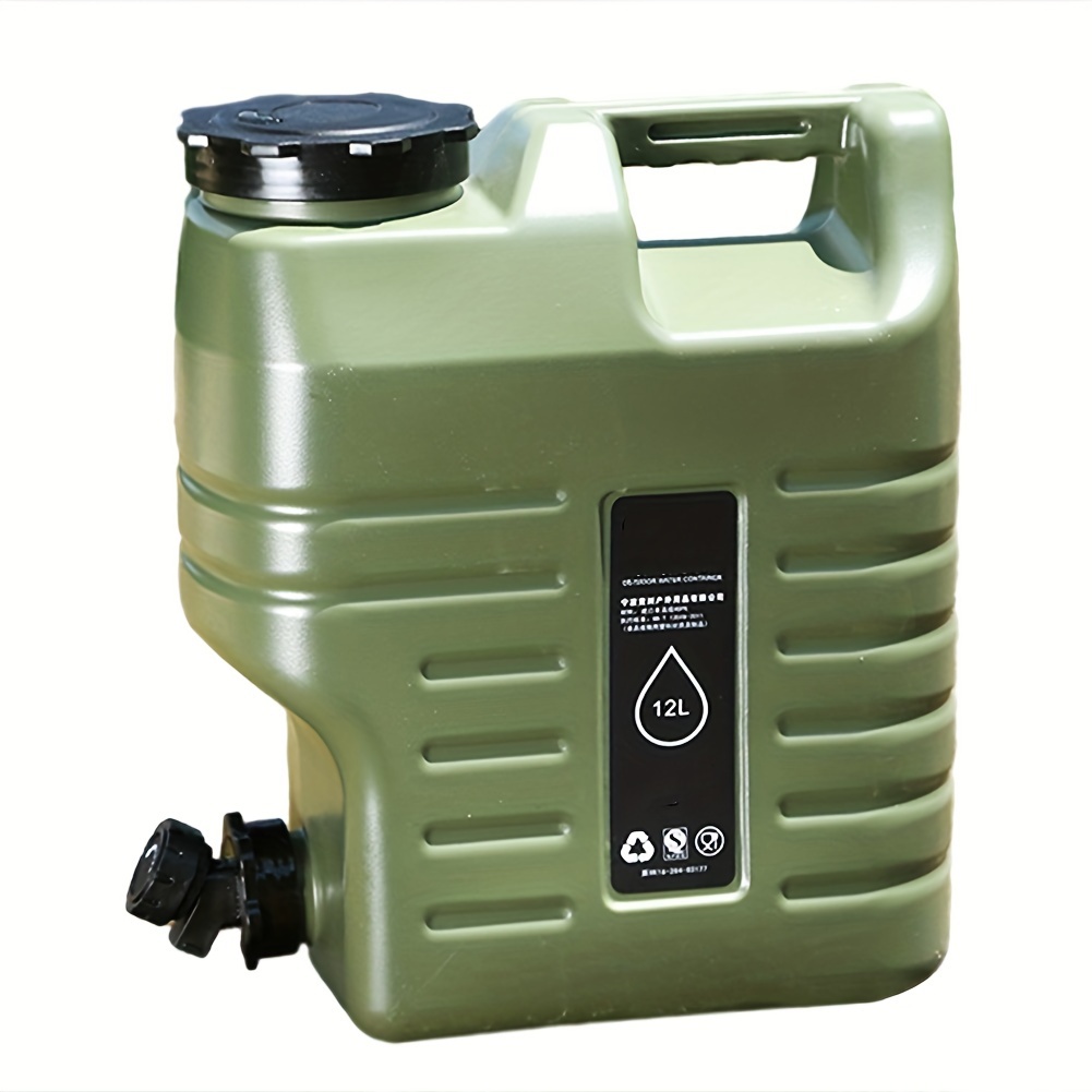 TEMU 12l Large Capacity Outdoor Water Storage Container With Faucet - Durable Pe, Camping & Car Travel