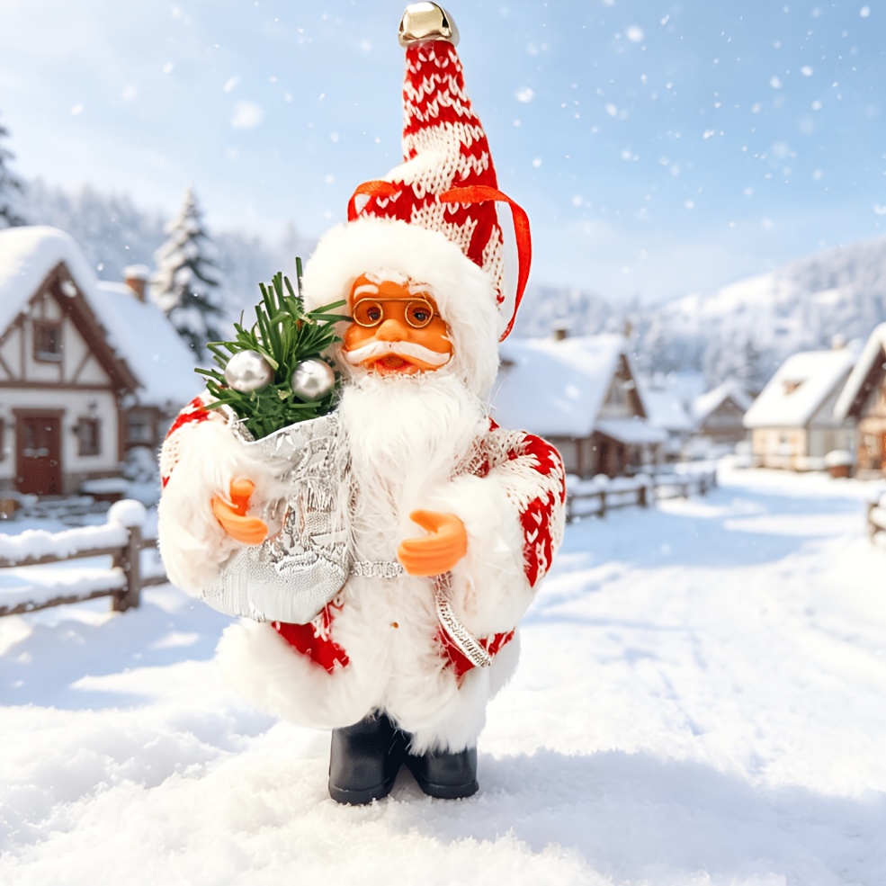 Image of Santa Claus Creative New Fabric Standing Santa Claus Doll For Home, Office, Hotel, Party, And Holiday Decoration Ornament