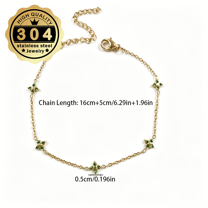 Women's Classic Clover Design Stainless Steel Bracelet