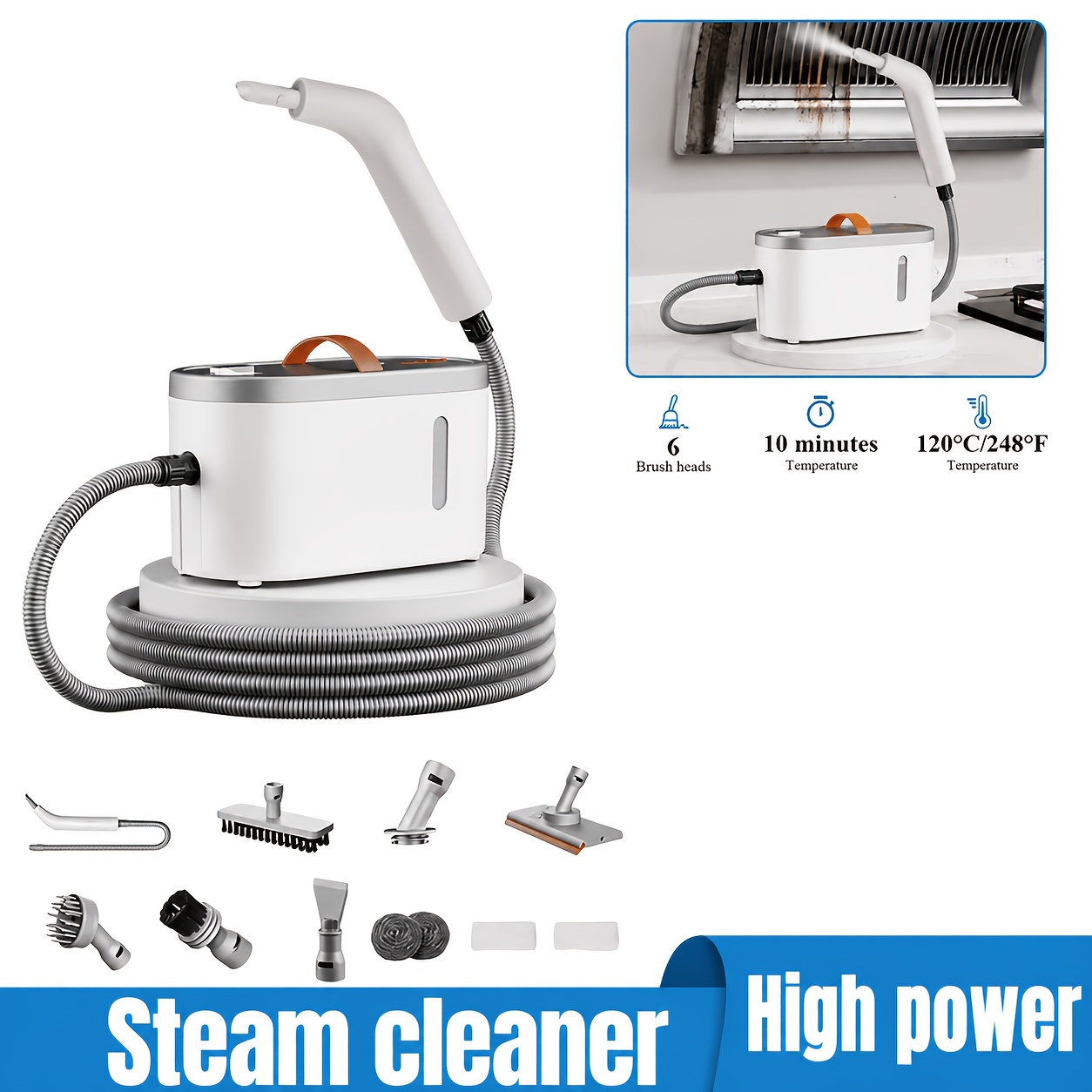 Image of 850ml Handheld Steam Cleaner With 12-second Rapid Heating And Ultra-high , Multiple Additions Suitable For All , Powerful Oil And Dirt Removal, And A Cleaning Experience