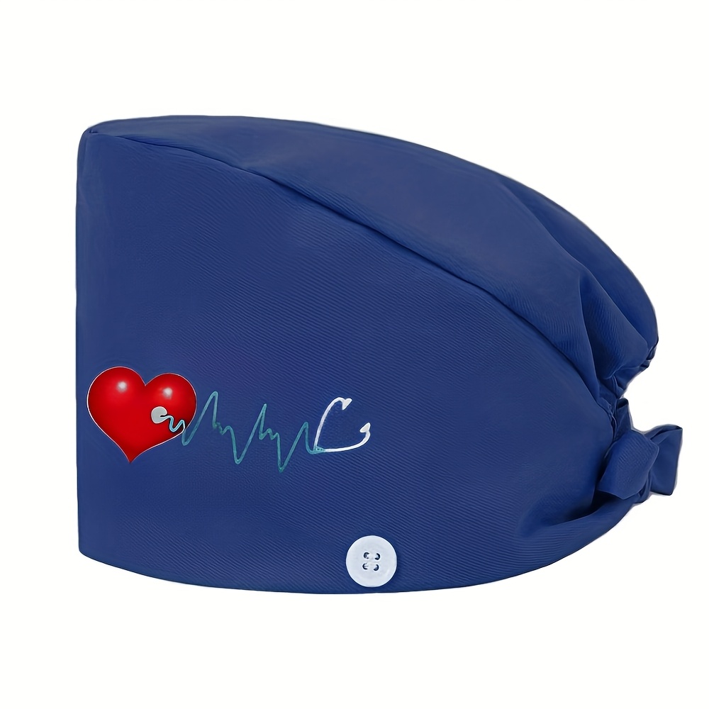 Women's Printed Work Cap with Stethoscope Design