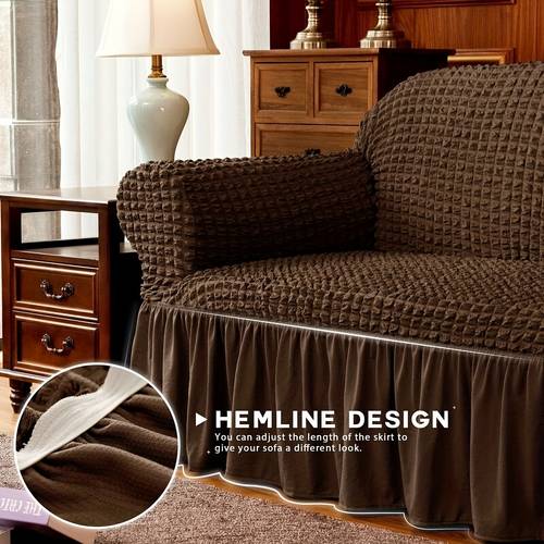 1 armchair slipcover with skirt easy to clean stretchable polyester couch cover for 1 2 3 seater sofas pet friendly elastic band closure contemporary country for home office decor