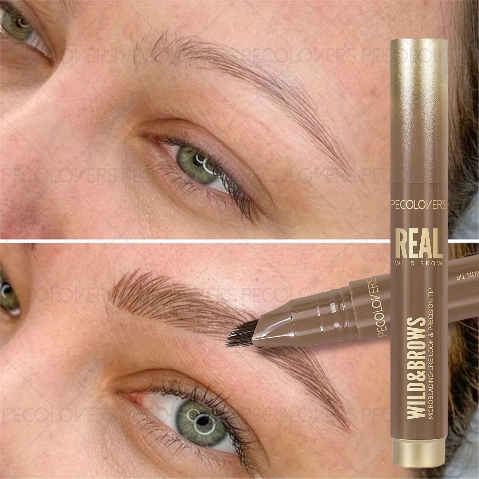     pencil multi bristle design for   realistic brows precise hairline filling waterproof smudge proof longwear