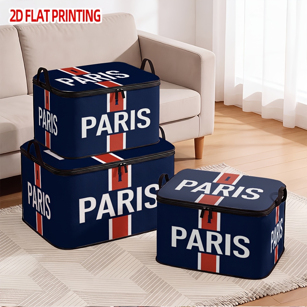TEMU 1 Boîte de rangement à de grande , motif imprimé sur le thème de , fermeture éclair sécurisée et durable, et pliable, convient pour le rangement