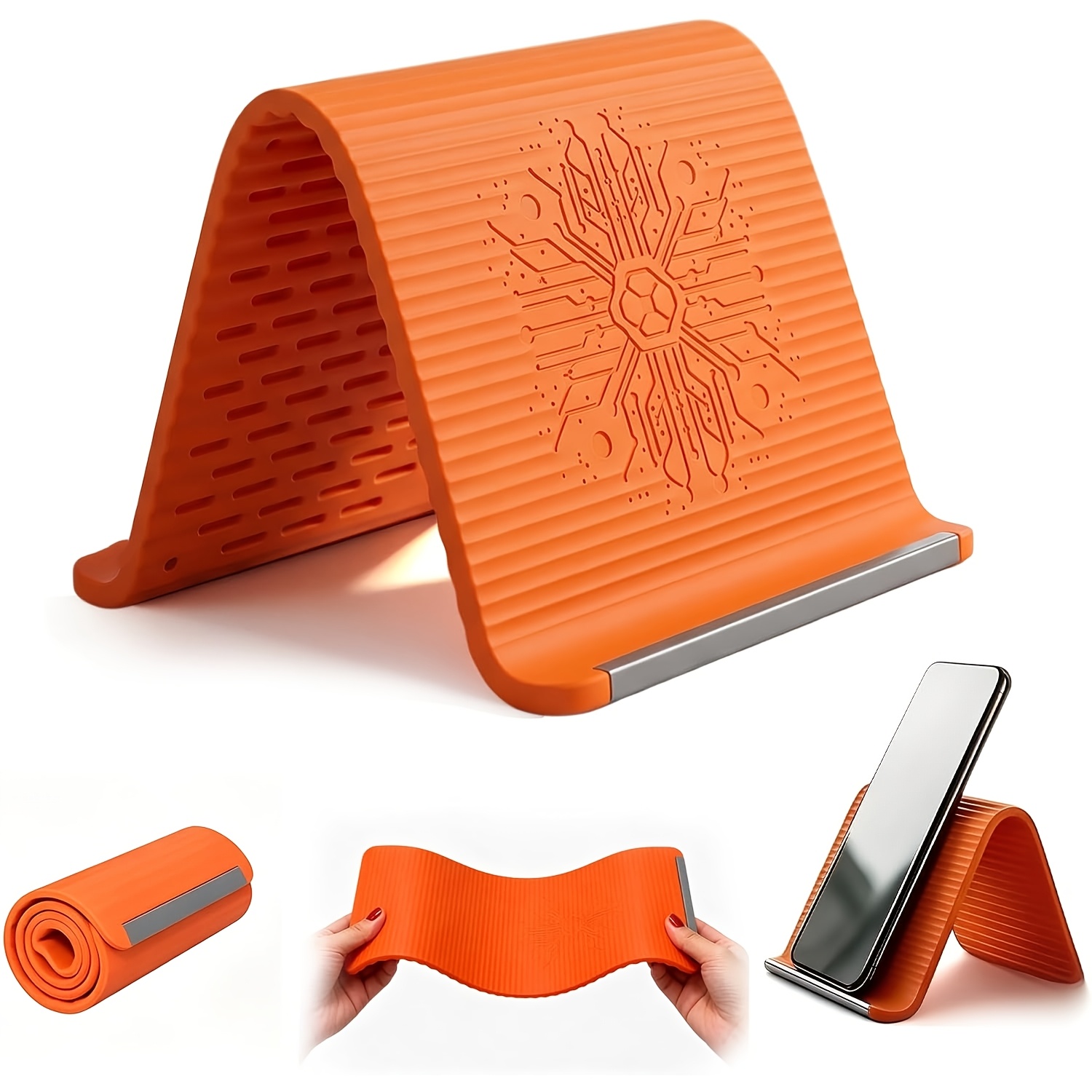 TEMU Nouveau support pliable, avec une feuille intérieure en aluminium et un matériau en silicone pour un support flexible et une . Polyvalent,