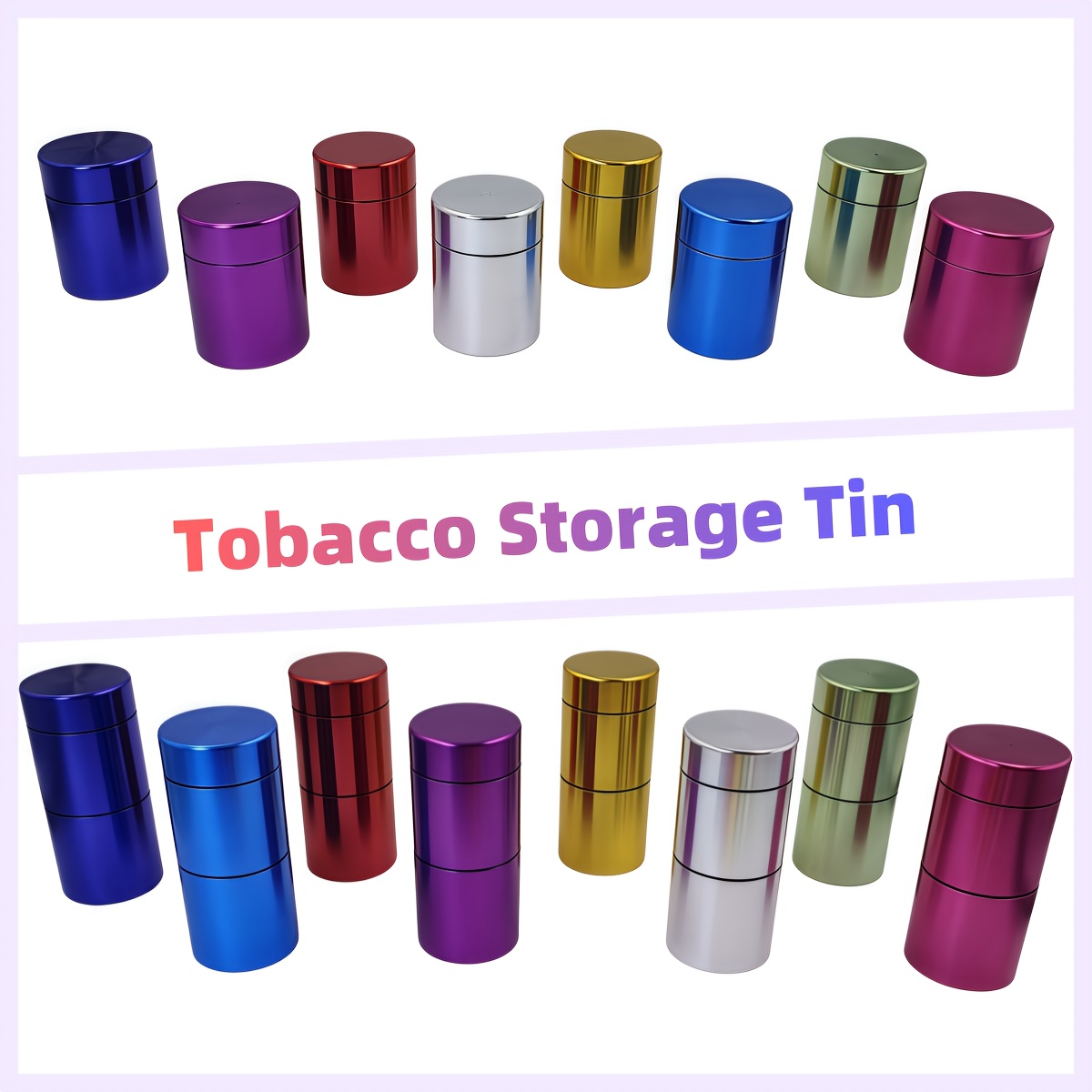 tobacco storage containers 8 Color Airtight Tobacco Storage Can | Moisture Resistant Aluminum  Container with Seal Ring (* Black)