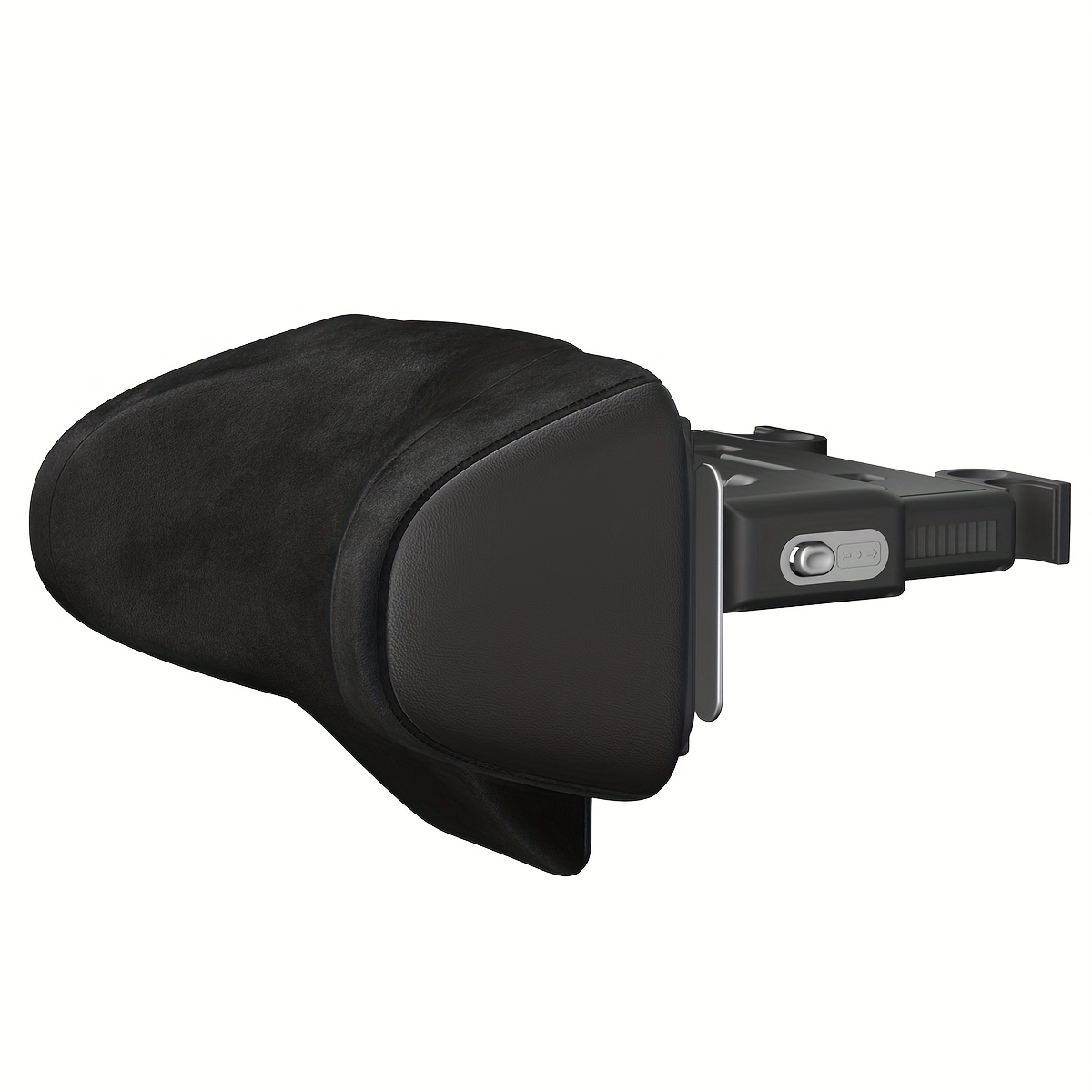 Canler Adjustable Car Neck Pillow With Hook - Fit Memory Foam Headrest For Front Seat Support, Black Synthetic Leather-like Material, Essential Auto Accessory, Canler