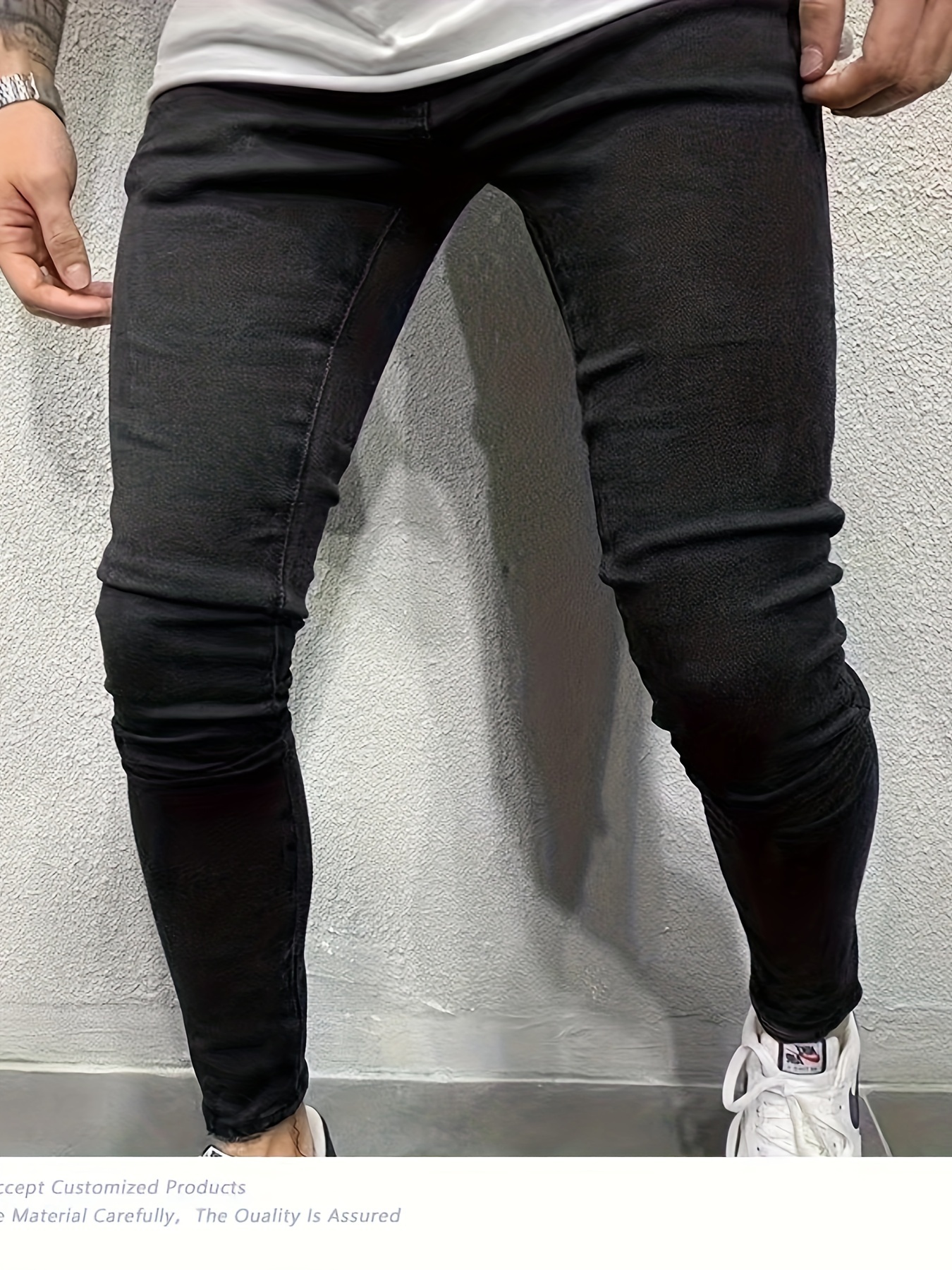 Black denim best sale skinny jeans mens