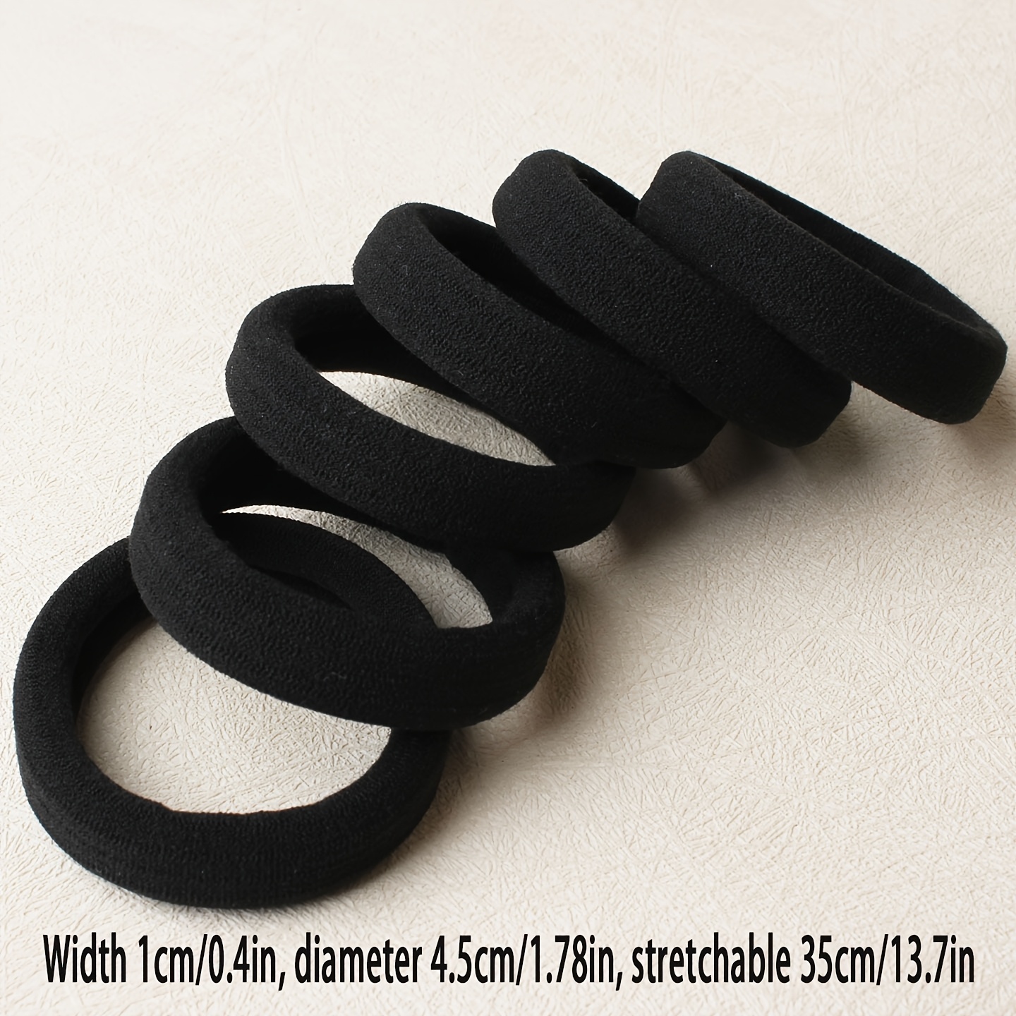 TEMU Black Durable Thickened And Widened Seamless Hair Tie For Ponytails And Hair Binding, Simple High-elasticity Hair Band