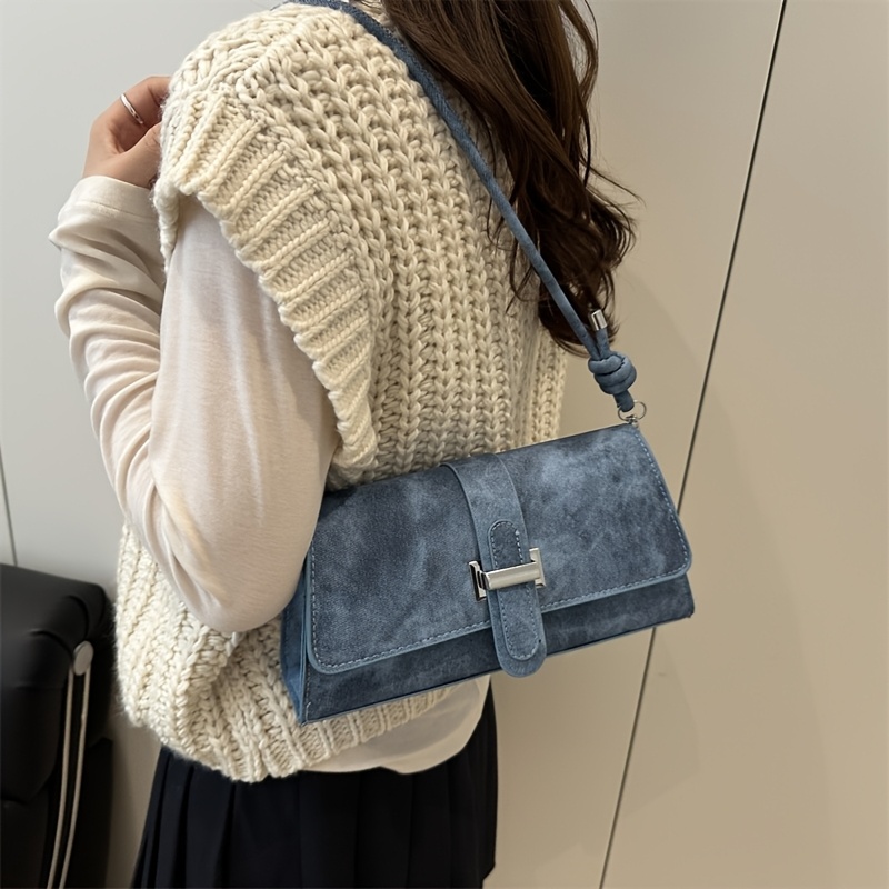 TEMU French Minimalist 2026 New Style Popular Texture Large Capacity Solid Color Single Shoulder Underarm Crossbody Bag