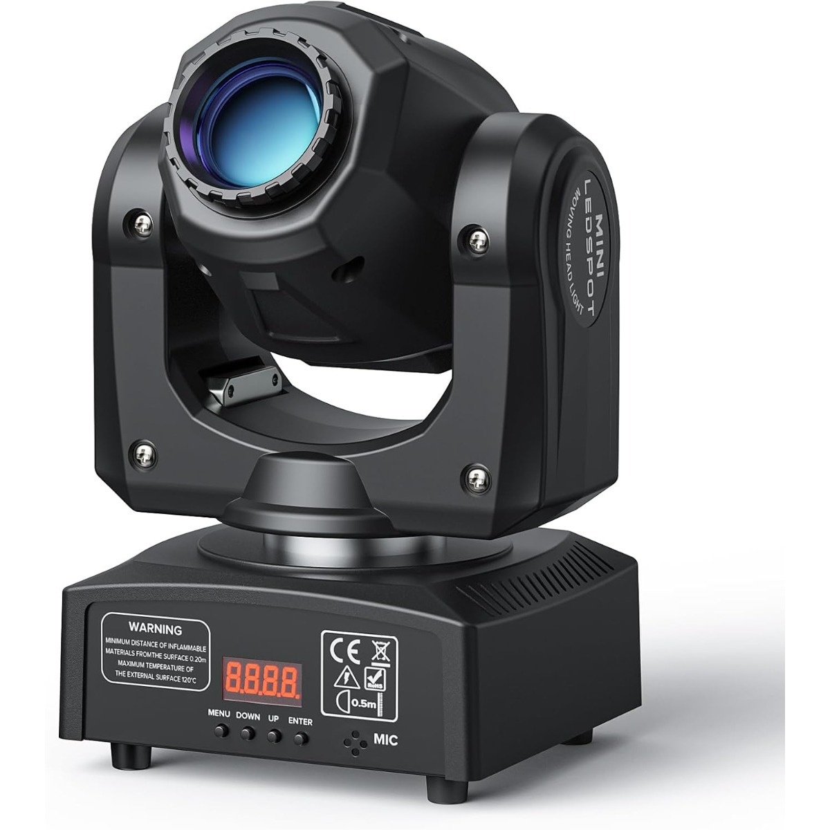 Shaking Head DJ Light with 7 Patterns,   and   Beam Spotlight Supports DMX Control and Voice Control Suitable for Weddings, DJ Performances, Disco Parties, Live Performances, Churches, Bars