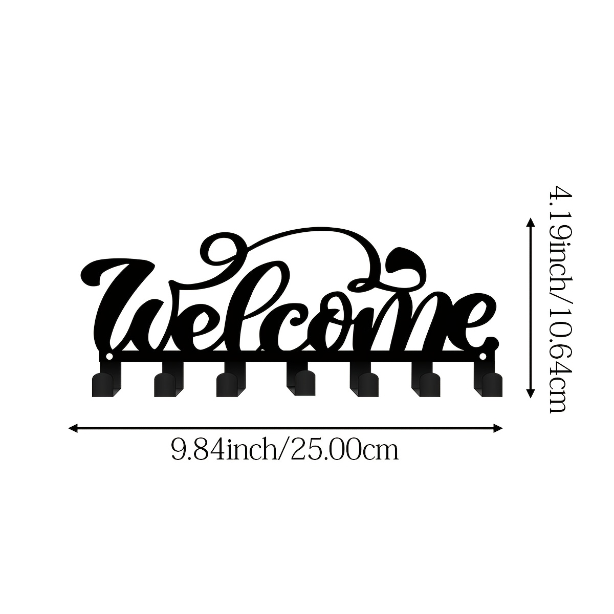 TEMU 1pc Of Metal Key Rack Hooks That Say 'welcome Home', Perfect For Hanging Keys, Coats, And Hats At The Entrance. Ideal For Decorating Walls In