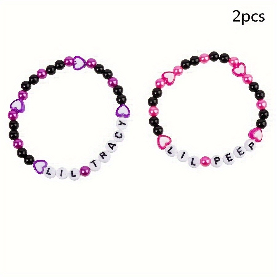 1 Pair Love Spacer Bead Bracelet Couple Aesthetic Letter Beaded Bracelet Men And Women Friendship Bracelet Jewelry Gift