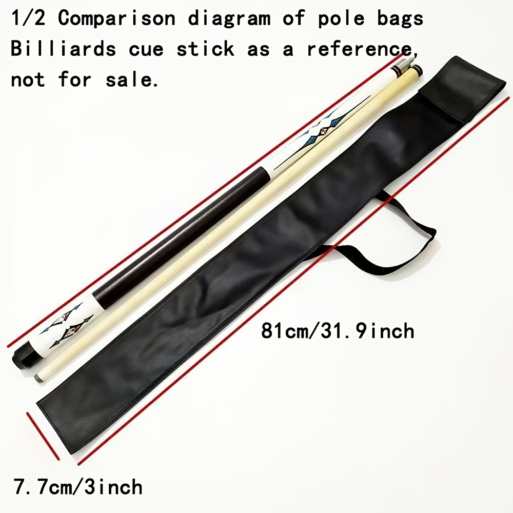 TEMU 1 Durable Pu Pool Cue Bag, Black Portable Billiard Cue Storage Case For 1/2 And 3/4 Snooker And Nine-ball Cues, With Scratch-resistant Storage
