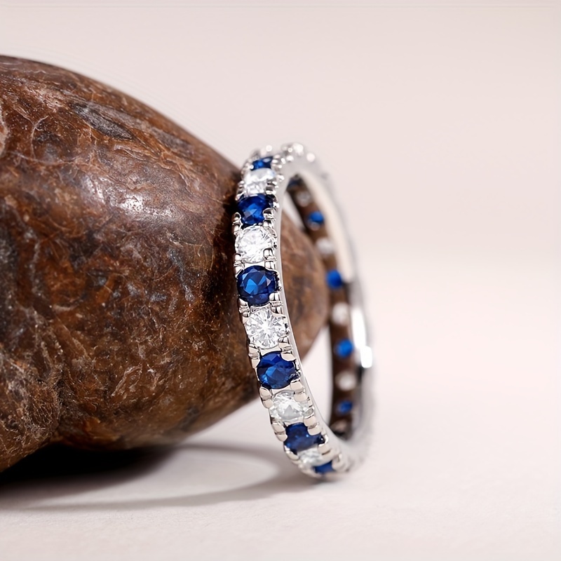 Elegant Synthetic Sapphire Zirconia Ring for Various Occasions