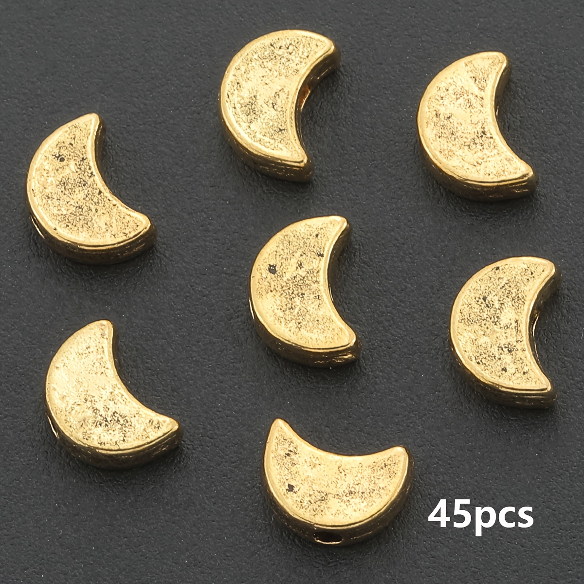 TEMU 45pcs Antique Golden Shaped Spacer Beads, . 7mm, Alloy Pierced Loose Spacer Beads, Decorative Bead Connectors, Suitable For Diy Woven Jewelry,